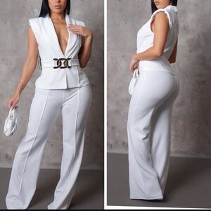 Elegant White Women's Jumpsuit